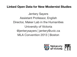 Linked Open Data for New Modernist Studies