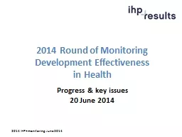 20 14 Round of Monitoring Development Effectiveness