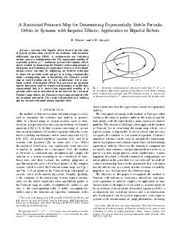 A Restricted Poincar e Map for Determining Exponentially Stable Periodic Orbits in Systems