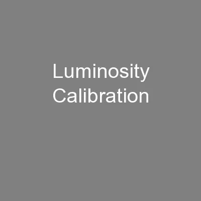 Luminosity Calibration