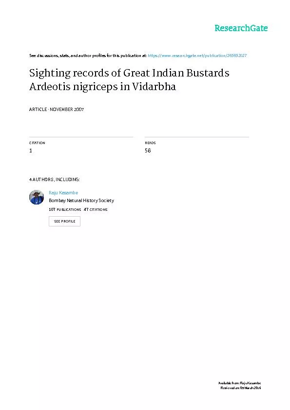 Sighting records of Great Indian Bustards
