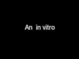 An  in vitro
