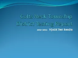 Colts Neck Township District Testing Report