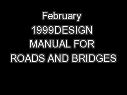 February 1999DESIGN MANUAL FOR ROADS AND BRIDGES