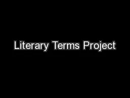 Literary Terms Project