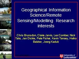 Geographical Information Science/Remote Sensing/