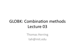 GLOBK: Combination methods