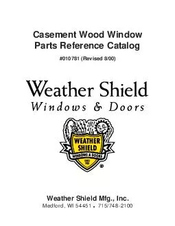 Casement Wood WindowParts Reference Catalog