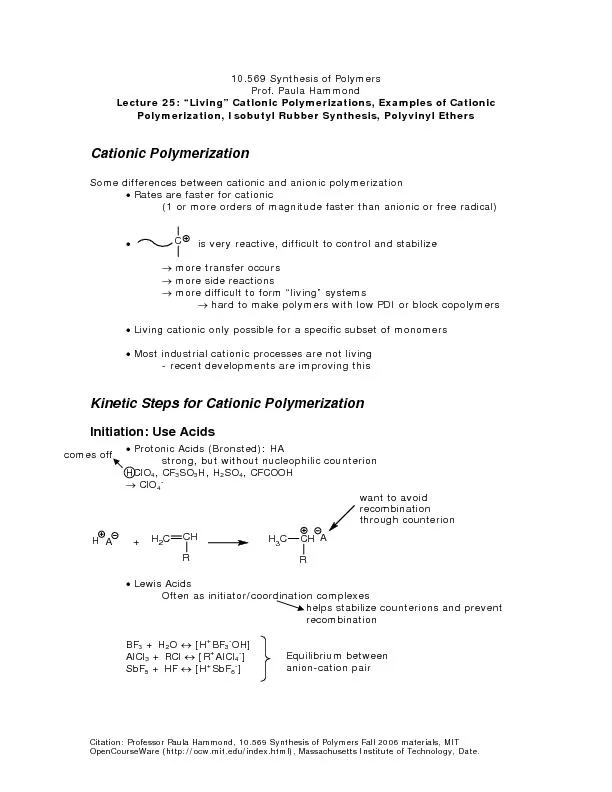 10.569 Synthesis of Polymers