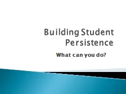 Building Student Persistence