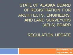 State of Alaska board of registration for architects, engin