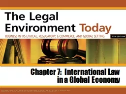 Chapter 7:  International Law