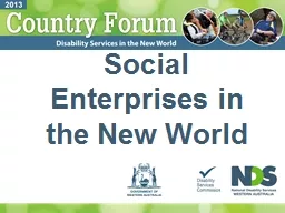 Social Enterprises in the New World