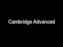 Cambridge Advanced