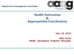 1 Audit Outcomes