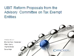 UBIT Reform Proposals from the Advisory Committee on Tax Ex