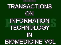 IEEE TRANSACTIONS ON INFORMATION TECHNOLOGY IN BIOMEDICINE VOL