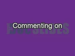 Commenting on