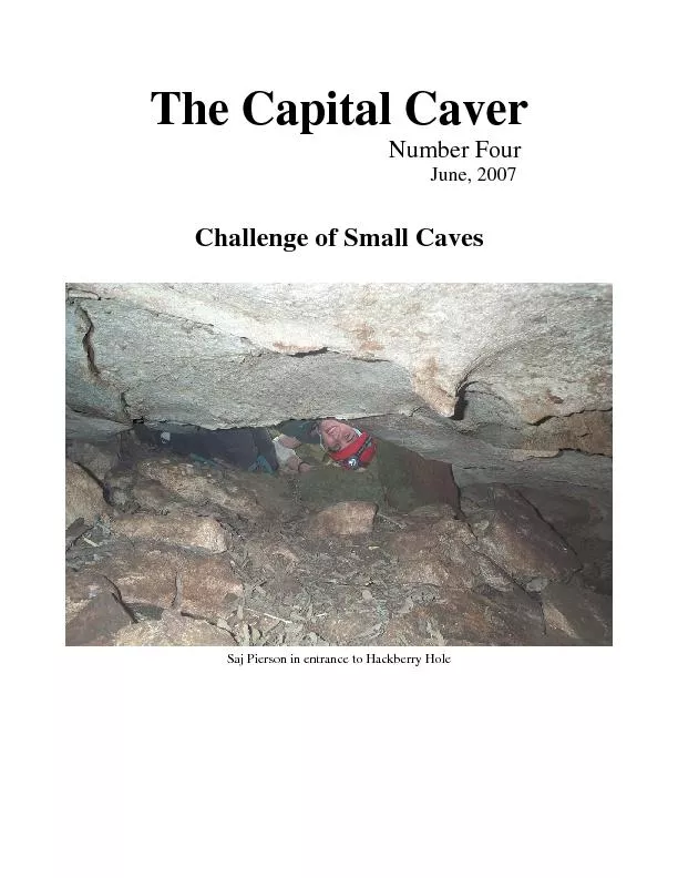 The Capital Caver  Number Four       June, 2007   Challenge of Small C