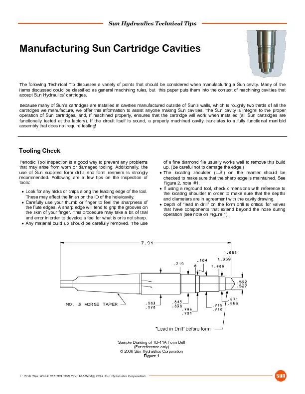 Sun Hydraulics Technical Tips