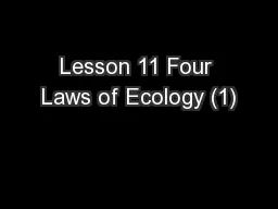 Lesson 11 Four Laws of Ecology (1)