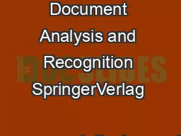 IJDAR    International Journal on IJDAR Document Analysis and Recognition SpringerVerlag