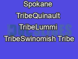 Spokane TribeQuinault TribeLummi TribeSwinomish Tribe