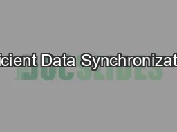 Efficient Data Synchronization