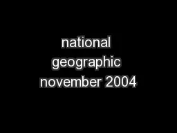 national geographic november 2004
