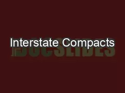 Interstate Compacts