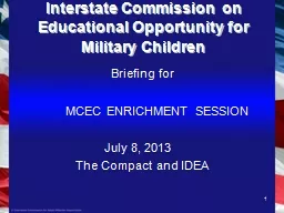 1 Interstate Commission on Educational Opportunity for Mili
