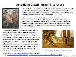 Arcadia in Classic Greek Literature