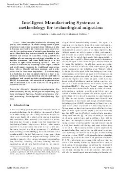 Intelligent Manufacturing Systems a methodology for technological migration Jorge GamboaRevilla and Miguel RamrezCadena