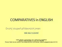COMPARATIVES in ENGLISH