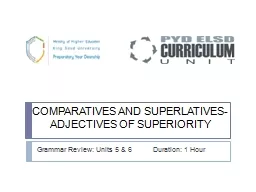 COMPARATIVES AND SUPERLATIVES- ADJECTIVES OF SUPERIORITY
