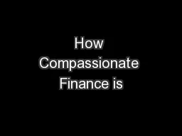 How Compassionate Finance is