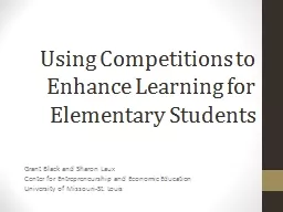 Using Competitions to Enhance Learning for Elementary Stude