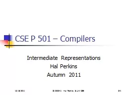 CSE P501 –