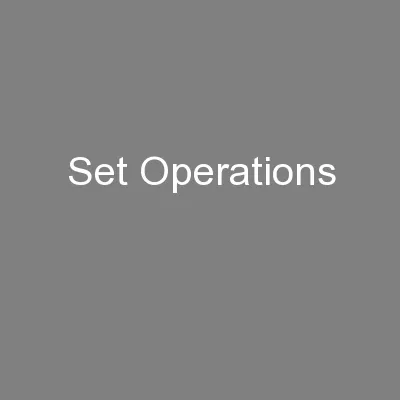 Set Operations
