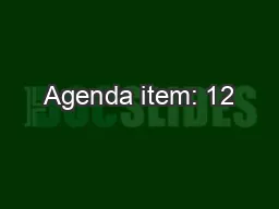 Agenda item: 12