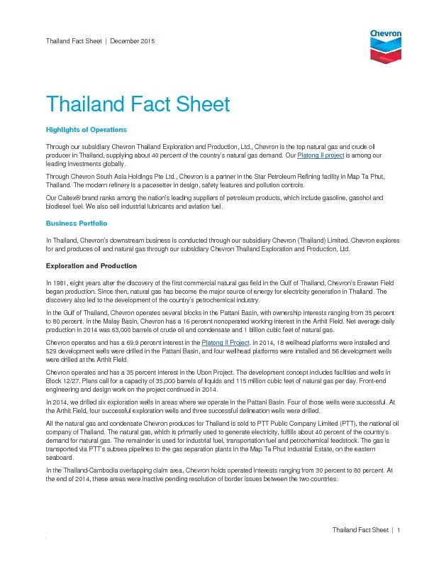 ThailandFact Sheet| December