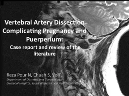 Vertebral Artery Dissection Complicating Pregnancy and