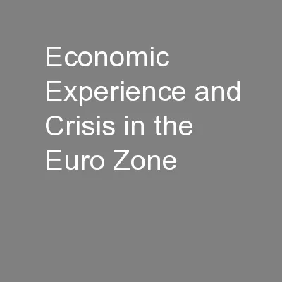 Economic Experience and Crisis in the Euro Zone