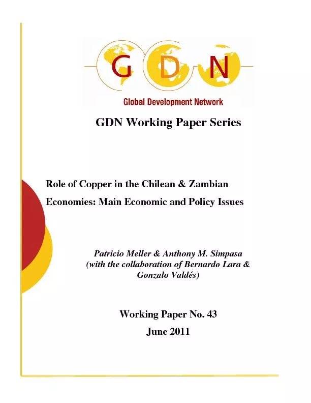 GDN Working Paper SeriesRole of Copper in the Chilean & Zambian Econom