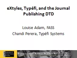 eXtyles, Typéfi, and the Journal Publishing DTD