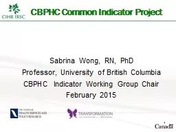 CBPHC Common Indicator Project