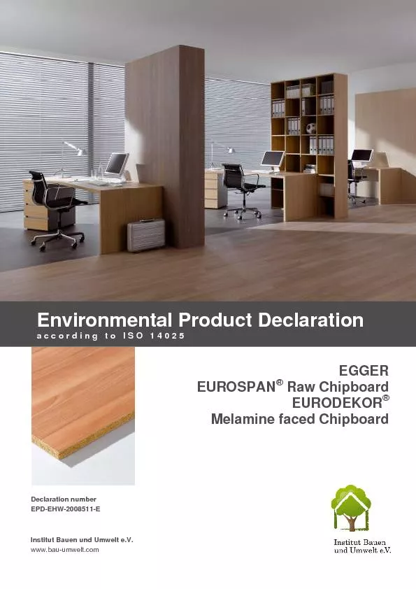 Declaration number EPD-EHW-2008511-E Institut Bauen und Umwelt e.V. ww