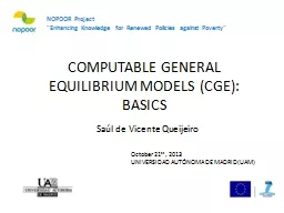 COMPUTABLE GENERAL EQUILIBRIUM MODELS (CGE): BASICS