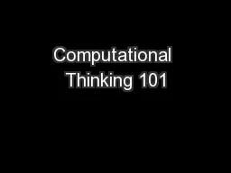 Computational Thinking 101