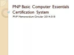 PNP Basic Computer Essentials Certification System